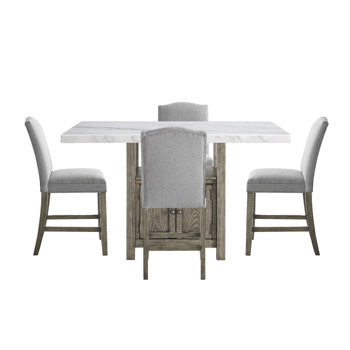 Grayson - Counter Height Set With White Top Table – 5 Piece Dining Room Sets by Steve Silver Furniture at Furniture Wholesale Plus , Nashville furniture store