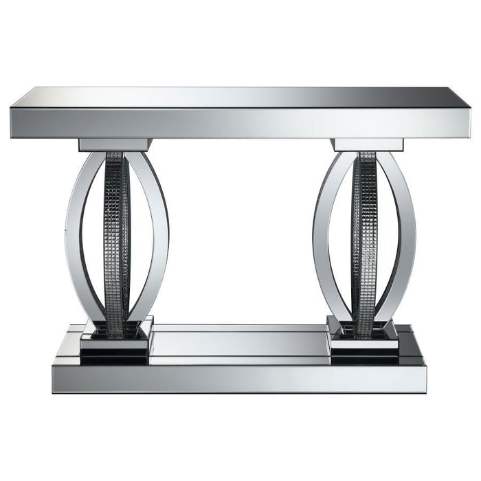Amalia - Mirrored Acrylic Entryway Sofa Console Table - Silver – Console Tables by CoasterElevations at Furniture Wholesale Plus , Nashville furniture store