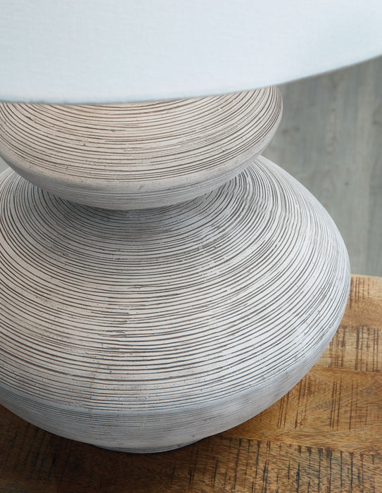 Brickdon - Poly Table Lamp - Distressed White – Table Lamps by Signature Design by Ashley® at Furniture Wholesale Plus , Nashville furniture store