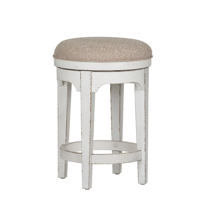 Magnolia Manor - Console Swivel Stool - Antique White – Counter Height (24"-27") by Liberty Furniture at Furniture Wholesale Plus , Nashville furniture store