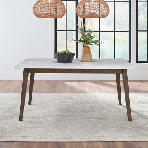 Edison - Rectangular Leg Table With Faux Marble Top - Brownstone – Dining Tables by Liberty Furniture at Furniture Wholesale Plus , Nashville furniture store