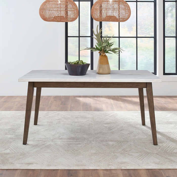 Edison - Rectangular Leg Table With Faux Marble Top - Brownstone – Dining Tables by Liberty Furniture at Furniture Wholesale Plus , Nashville furniture store