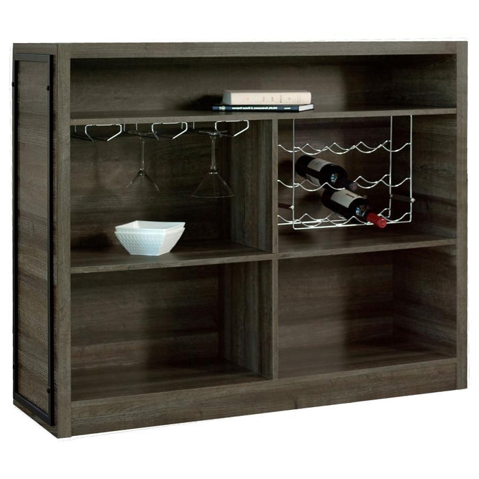 Joe - 5-Shelf Composite Wood Home Bar Wine Cabinet - Aged Oak – Wine Cabinets by CoasterEveryday at Furniture Wholesale Plus , Nashville furniture store