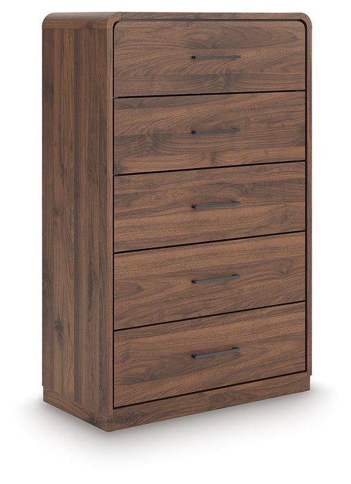Fortlorn - Five Drawer Chest - Walnut Brown – Accent Chests by Signature Design by Ashley® at Furniture Wholesale Plus , Nashville furniture store