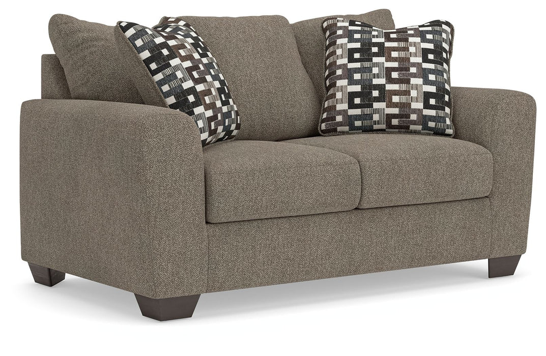 Triston-Peaks - Loveseat - Suede – Stationary Loveseats by Benchcraft® at Furniture Wholesale Plus , Nashville furniture store