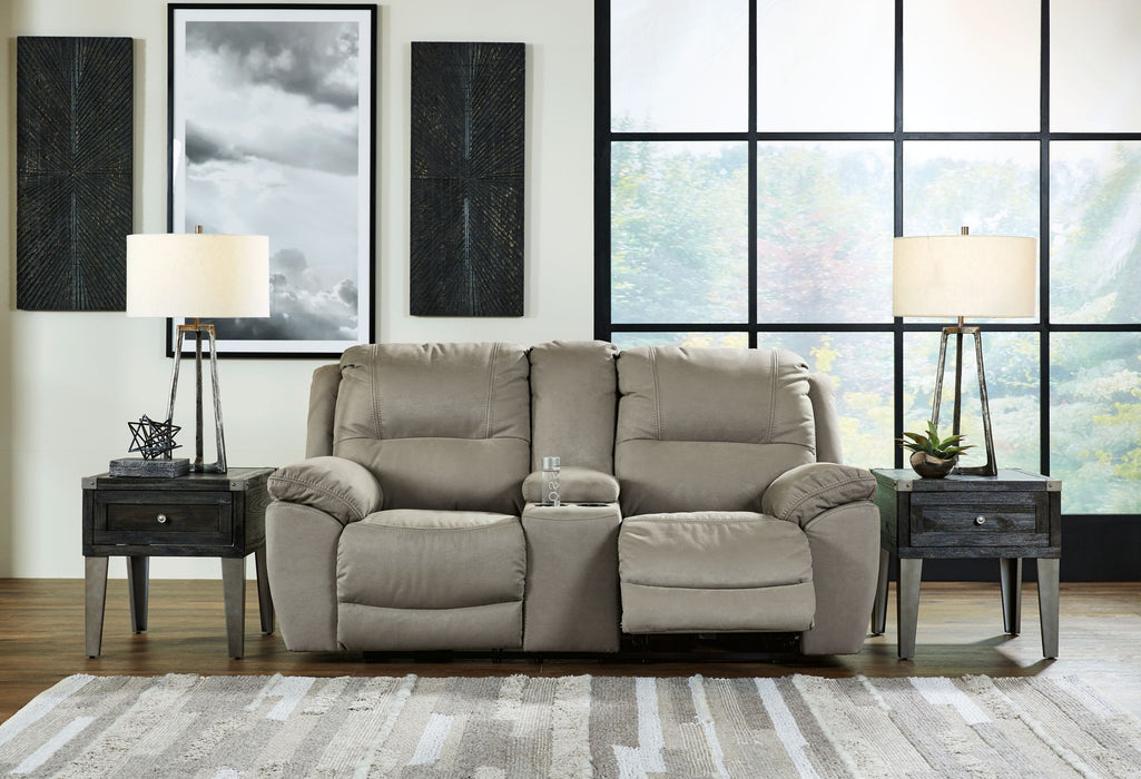 Next-Gen Gaucho - DBL Rec Loveseat w/Console - Putty – Reclining Loveseats by Signature Design by Ashley® at Furniture Wholesale Plus , Nashville furniture store