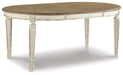 Realyn - Oval Dining Room Extension Table - Chipped White – Dining Tables with Extensions by Signature Design by Ashley® at Furniture Wholesale Plus , Nashville furniture store
