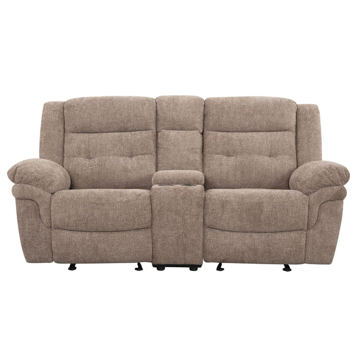 Sydney - Manual Recliner Console Loveseat - Brown – Reclining Loveseats by Steve Silver Furniture at Furniture Wholesale Plus , Nashville furniture store