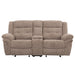 Sydney - Manual Recliner Console Loveseat - Brown – Reclining Loveseats by Steve Silver Furniture at Furniture Wholesale Plus , Nashville furniture store