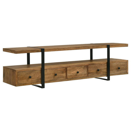 Otto - 5-Drawer Mango Wood TV Stand Media Console - Brown - Premium TV Stands from Coaster Fine Furniture - Just $829! Shop now at Furniture Wholesale Plus  We are the best furniture store in Nashville, Hendersonville, Goodlettsville, Madison, Antioch, Mount Juliet, Lebanon, Gallatin, Springfield, Murfreesboro, Franklin, Brentwood