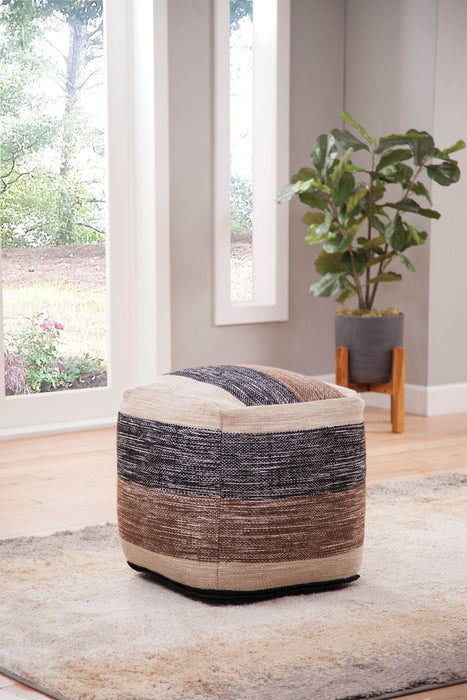 Jamal - Square Handwoven Woolen Pouf - Beige – Accent Poufs by Steve Silver Furniture at Furniture Wholesale Plus , Nashville furniture store