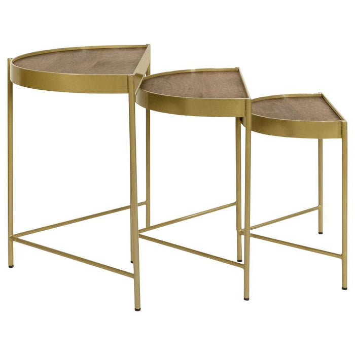 Tristen - 3 Piece Demilune Nesting Table - Brown And Gold – Nesting Tables by Coaster Fine Furniture at Furniture Wholesale Plus , Nashville furniture store