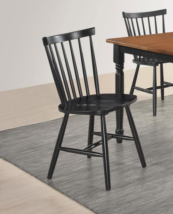 Hollyoak - Windsor Wood Dining Side Chair (Set of 2) - Black – Chair Sets by Coaster Fine Furniture at Furniture Wholesale Plus , Nashville furniture store
