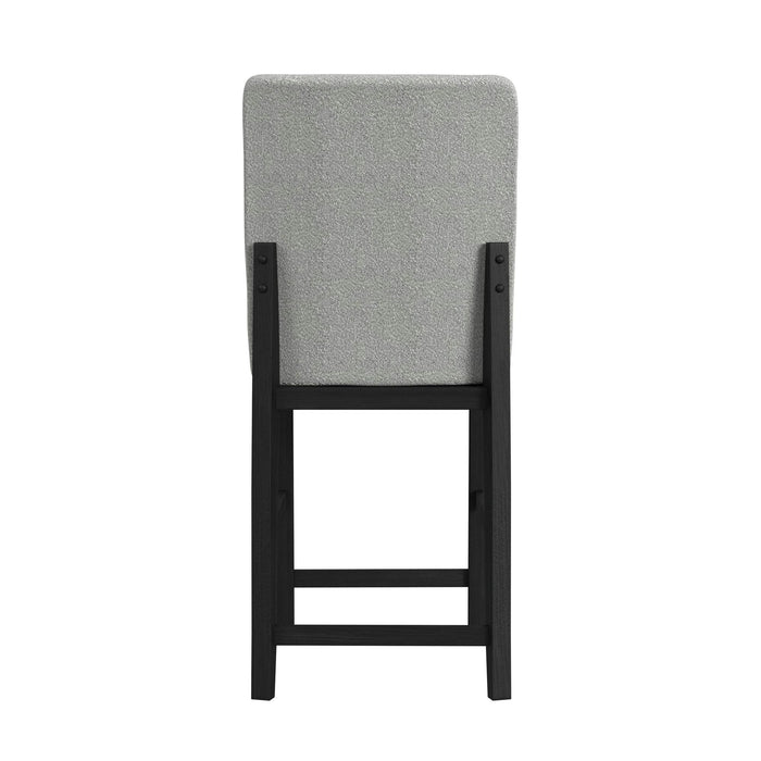 Portland - Square Back Fabric Barstool (Set of 2) - Gray / Black – Stool Sets by Elements International at Furniture Wholesale Plus , Nashville furniture store