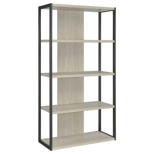 Loomis - 72" 4-Shelf Bookshelf - Whitewashed Gray - Premium Standard Bookcases from CoasterEssence - Just $329! Shop now at Furniture Wholesale Plus  We are the best furniture store in Nashville, Hendersonville, Goodlettsville, Madison, Antioch, Mount Juliet, Lebanon, Gallatin, Springfield, Murfreesboro, Franklin, Brentwood