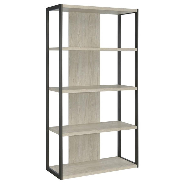 Loomis - 72" 4-Shelf Bookshelf - Whitewashed Gray - Premium Standard Bookcases from CoasterEssence - Just $329! Shop now at Furniture Wholesale Plus  We are the best furniture store in Nashville, Hendersonville, Goodlettsville, Madison, Antioch, Mount Juliet, Lebanon, Gallatin, Springfield, Murfreesboro, Franklin, Brentwood