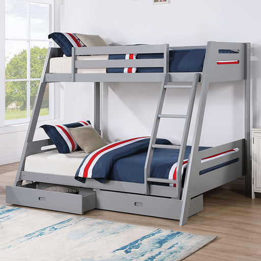 Emilee Twin/Full Bunk Bed - Premium Bunk Bed from FOA East - Just $505.05! Shop now at Furniture Wholesale Plus  We are the best furniture store in Nashville, Hendersonville, Goodlettsville, Madison, Antioch, Mount Juliet, Lebanon, Gallatin, Springfield, Murfreesboro, Franklin, Brentwood