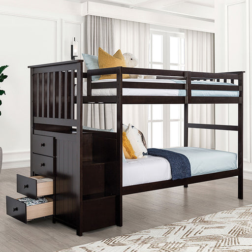 Ontario Twin/Twin Bunk Bed - Premium Bunk Bed from FOA East - Just $680.55! Shop now at Furniture Wholesale Plus  We are the best furniture store in Nashville, Hendersonville, Goodlettsville, Madison, Antioch, Mount Juliet, Lebanon, Gallatin, Springfield, Murfreesboro, Franklin, Brentwood