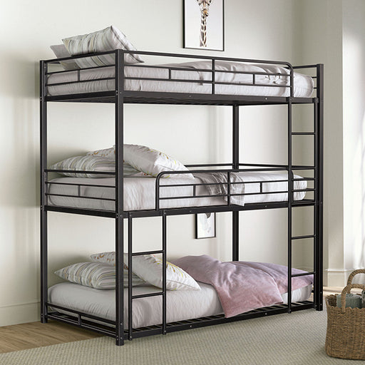 Felgu Triple Twin Metal Bunkbed - Premium Bunk Bed from FOA East - Just $349.05! Shop now at Furniture Wholesale Plus  We are the best furniture store in Nashville, Hendersonville, Goodlettsville, Madison, Antioch, Mount Juliet, Lebanon, Gallatin, Springfield, Murfreesboro, Franklin, Brentwood