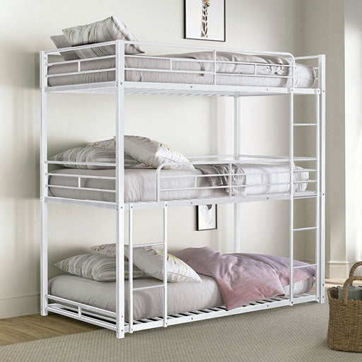 Felgu Triple Twin Metal Bunkbed - Premium Bunk Bed from FOA East - Just $349.05! Shop now at Furniture Wholesale Plus  We are the best furniture store in Nashville, Hendersonville, Goodlettsville, Madison, Antioch, Mount Juliet, Lebanon, Gallatin, Springfield, Murfreesboro, Franklin, Brentwood