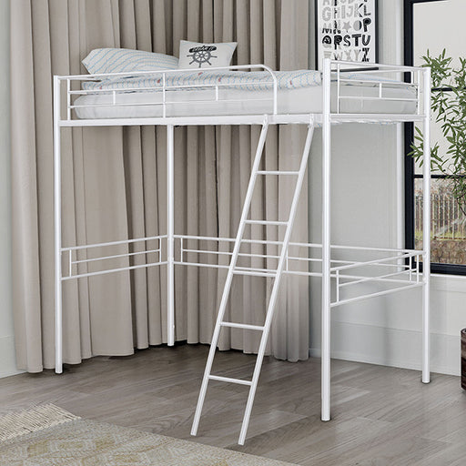 Myles Twin Loft Bed - Premium Loft Bed from FOA East - Just $232.05! Shop now at Furniture Wholesale Plus  We are the best furniture store in Nashville, Hendersonville, Goodlettsville, Madison, Antioch, Mount Juliet, Lebanon, Gallatin, Springfield, Murfreesboro, Franklin, Brentwood