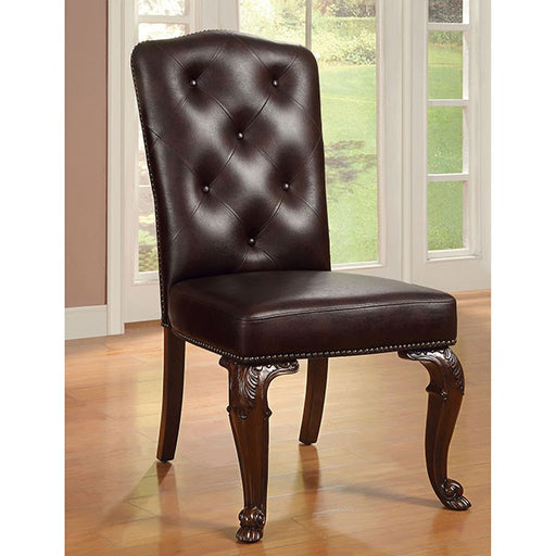 Bellagio Brown Cherry/Pattern Leatherette Side Chair (2/CTN) - Premium Dining Chair from FOA East - Just $544.05! Shop now at Furniture Wholesale Plus  We are the best furniture store in Nashville, Hendersonville, Goodlettsville, Madison, Antioch, Mount Juliet, Lebanon, Gallatin, Springfield, Murfreesboro, Franklin, Brentwood