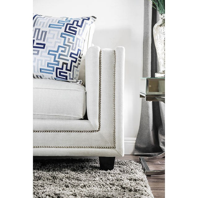 Ilse Off-White/Blue Love Seat - Premium Loveseat from FOA East - Just $1560! Shop now at Furniture Wholesale Plus  We are the best furniture store in Nashville, Hendersonville, Goodlettsville, Madison, Antioch, Mount Juliet, Lebanon, Gallatin, Springfield, Murfreesboro, Franklin, Brentwood