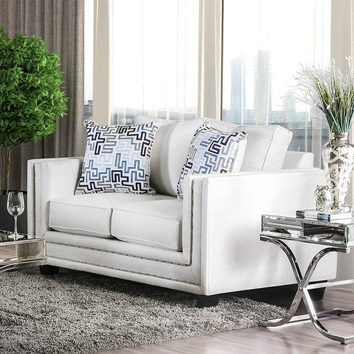 Ilse Off-White/Blue Love Seat - Premium Loveseat from FOA East - Just $1560! Shop now at Furniture Wholesale Plus  We are the best furniture store in Nashville, Hendersonville, Goodlettsville, Madison, Antioch, Mount Juliet, Lebanon, Gallatin, Springfield, Murfreesboro, Franklin, Brentwood