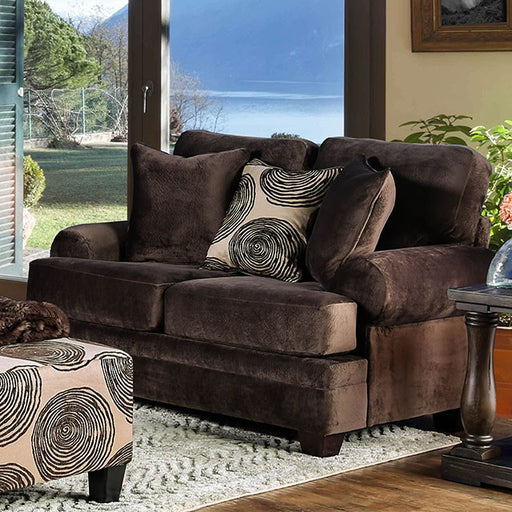 Bonaventura Brown Love Seat - Premium Loveseat from FOA East - Just $1014! Shop now at Furniture Wholesale Plus  We are the best furniture store in Nashville, Hendersonville, Goodlettsville, Madison, Antioch, Mount Juliet, Lebanon, Gallatin, Springfield, Murfreesboro, Franklin, Brentwood