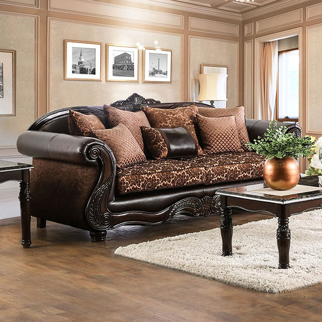 ELPIS Brown/Espresso Sofa - Premium Sofa from FOA East - Just $1636.05! Shop now at Furniture Wholesale Plus  We are the best furniture store in Nashville, Hendersonville, Goodlettsville, Madison, Antioch, Mount Juliet, Lebanon, Gallatin, Springfield, Murfreesboro, Franklin, Brentwood