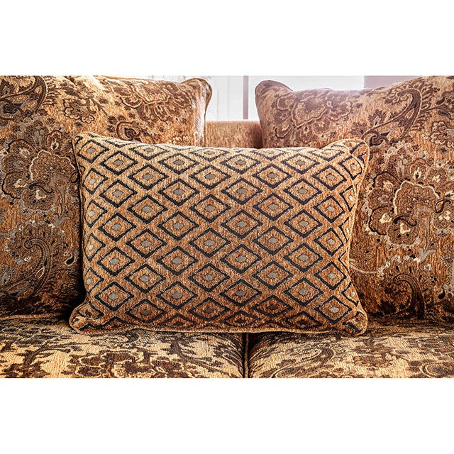 NICANOR Tan/Gold Love Seat - Premium Loveseat from FOA East - Just $1326! Shop now at Furniture Wholesale Plus  We are the best furniture store in Nashville, Hendersonville, Goodlettsville, Madison, Antioch, Mount Juliet, Lebanon, Gallatin, Springfield, Murfreesboro, Franklin, Brentwood