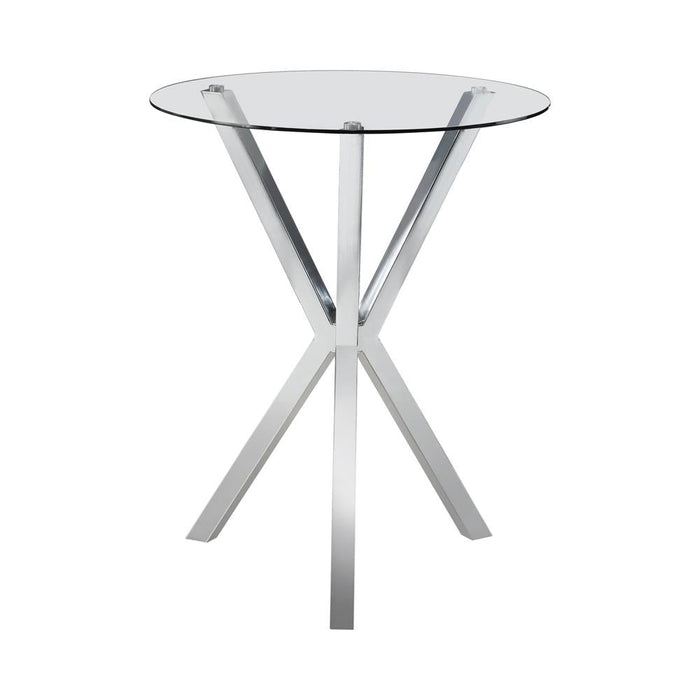 G100186 Contemporary Chrome Bar Height Table - Premium Bar Table from Coaster Z2 Standard - Just $270! Shop now at Furniture Wholesale Plus  We are the best furniture store in Nashville, Hendersonville, Goodlettsville, Madison, Antioch, Mount Juliet, Lebanon, Gallatin, Springfield, Murfreesboro, Franklin, Brentwood