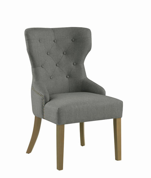 Modern Grey and Natural Tufted Dining Chair - Premium Dining Chair from Coaster Z2 Standard - Just $272! Shop now at Furniture Wholesale Plus  We are the best furniture store in Nashville, Hendersonville, Goodlettsville, Madison, Antioch, Mount Juliet, Lebanon, Gallatin, Springfield, Murfreesboro, Franklin, Brentwood