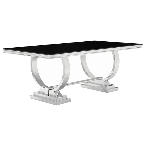 Antoine Hollywood Glam Silver Dining Table - Premium Dining Table from Coaster Z2 Standard - Just $1094! Shop now at Furniture Wholesale Plus  We are the best furniture store in Nashville, Hendersonville, Goodlettsville, Madison, Antioch, Mount Juliet, Lebanon, Gallatin, Springfield, Murfreesboro, Franklin, Brentwood