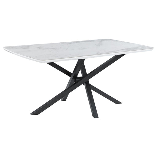 Paulita Rectangular Dining Table White And Gunmetal - Premium Dining Table from Coaster Z2 Standard - Just $654! Shop now at Furniture Wholesale Plus  We are the best furniture store in Nashville, Hendersonville, Goodlettsville, Madison, Antioch, Mount Juliet, Lebanon, Gallatin, Springfield, Murfreesboro, Franklin, Brentwood