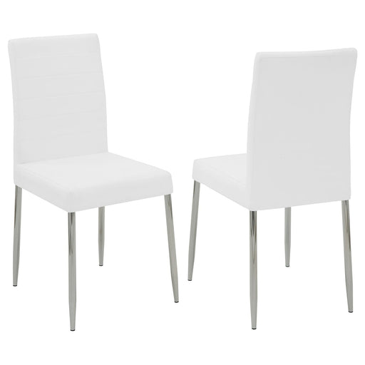 Vance White and Chrome Dining Chair - Premium Dining Chair from Coaster Z2 Standard - Just $88! Shop now at Furniture Wholesale Plus  We are the best furniture store in Nashville, Hendersonville, Goodlettsville, Madison, Antioch, Mount Juliet, Lebanon, Gallatin, Springfield, Murfreesboro, Franklin, Brentwood