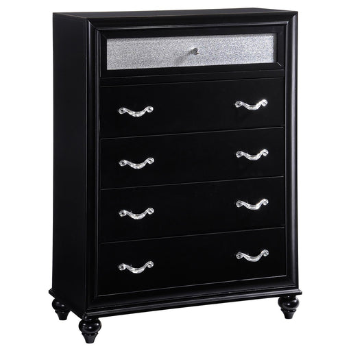 Barzini Five Drawer Chest With Metallic Drawer Front - Premium Chest from Coaster Z2 Standard - Just $520! Shop now at Furniture Wholesale Plus  We are the best furniture store in Nashville, Hendersonville, Goodlettsville, Madison, Antioch, Mount Juliet, Lebanon, Gallatin, Springfield, Murfreesboro, Franklin, Brentwood
