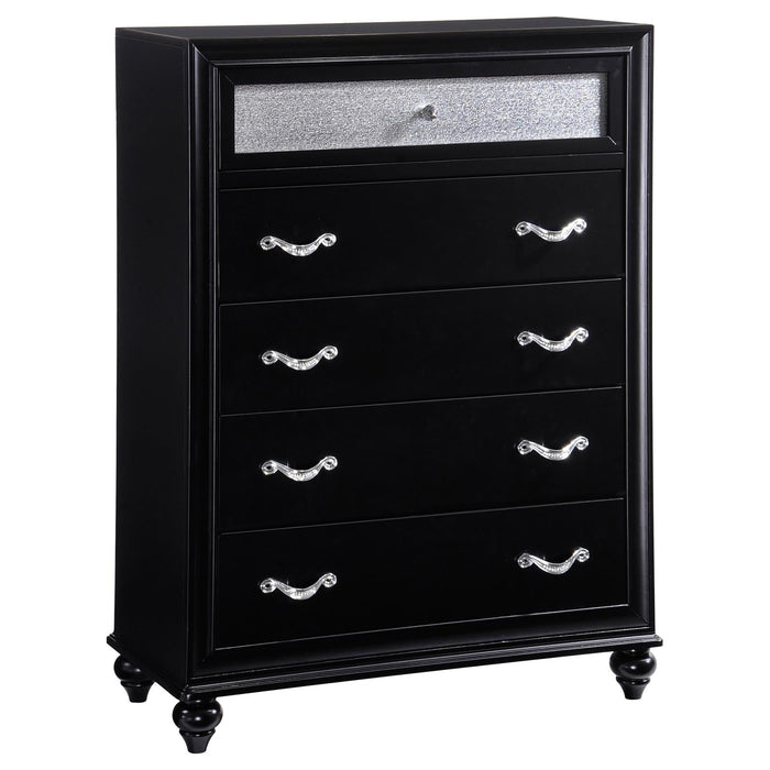 Barzini Five Drawer Chest With Metallic Drawer Front - Premium Chest from Coaster Z2 Standard - Just $520! Shop now at Furniture Wholesale Plus  We are the best furniture store in Nashville, Hendersonville, Goodlettsville, Madison, Antioch, Mount Juliet, Lebanon, Gallatin, Springfield, Murfreesboro, Franklin, Brentwood