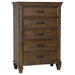 Franco Burnished Oak Five Drawer Chest - Premium Chest from Coaster Z2 Standard - Just $720! Shop now at Furniture Wholesale Plus  We are the best furniture store in Nashville, Hendersonville, Goodlettsville, Madison, Antioch, Mount Juliet, Lebanon, Gallatin, Springfield, Murfreesboro, Franklin, Brentwood