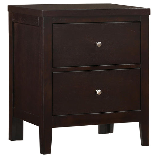 Carlton Cappuccino Two Drawer Nightstand - Premium Nightstand from Coaster Z2 Standard - Just $160! Shop now at Furniture Wholesale Plus  We are the best furniture store in Nashville, Hendersonville, Goodlettsville, Madison, Antioch, Mount Juliet, Lebanon, Gallatin, Springfield, Murfreesboro, Franklin, Brentwood