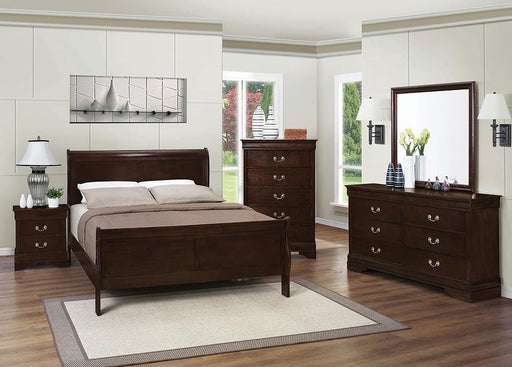 Louis Philippe Warm Brown Full Four Piece Bedroom Set - Premium Bedroom Set from Coaster Z2 Standard - Just $990! Shop now at Furniture Wholesale Plus  We are the best furniture store in Nashville, Hendersonville, Goodlettsville, Madison, Antioch, Mount Juliet, Lebanon, Gallatin, Springfield, Murfreesboro, Franklin, Brentwood