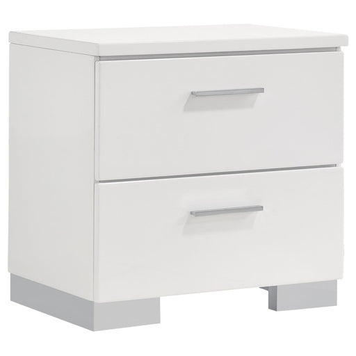 Felicity Contemporary Two Drawer Nightstand - Premium Nightstand from Coaster Z2 Standard - Just $248! Shop now at Furniture Wholesale Plus  We are the best furniture store in Nashville, Hendersonville, Goodlettsville, Madison, Antioch, Mount Juliet, Lebanon, Gallatin, Springfield, Murfreesboro, Franklin, Brentwood