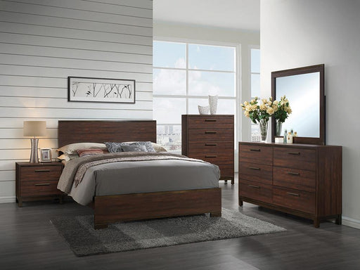 Edmonton Transitional Rustic Tobacco Eastern King Four Piece Set - Premium Bedroom Set from Coaster Z2 Standard - Just $1110! Shop now at Furniture Wholesale Plus  We are the best furniture store in Nashville, Hendersonville, Goodlettsville, Madison, Antioch, Mount Juliet, Lebanon, Gallatin, Springfield, Murfreesboro, Franklin, Brentwood