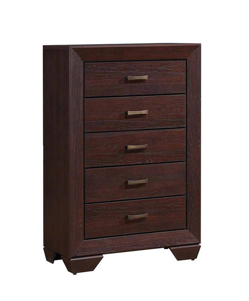 Fenbrook Dark Cocoa Five Drawer Chest - Premium Chest from Coaster Z2 Standard - Just $368! Shop now at Furniture Wholesale Plus  We are the best furniture store in Nashville, Hendersonville, Goodlettsville, Madison, Antioch, Mount Juliet, Lebanon, Gallatin, Springfield, Murfreesboro, Franklin, Brentwood