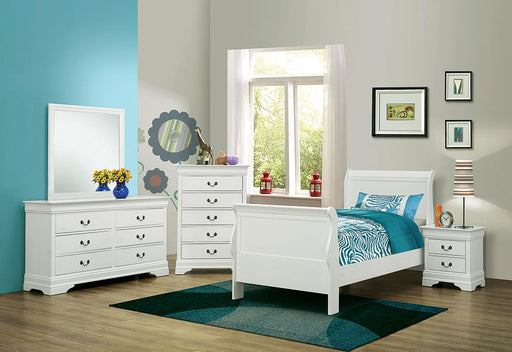 Louis Philippe Traditional White Twin Four Piece Set - Premium Bedroom Set from Coaster Z2 Standard - Just $1110! Shop now at Furniture Wholesale Plus  We are the best furniture store in Nashville, Hendersonville, Goodlettsville, Madison, Antioch, Mount Juliet, Lebanon, Gallatin, Springfield, Murfreesboro, Franklin, Brentwood
