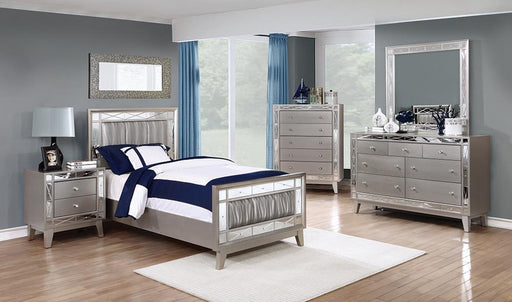 Leighton Contemporary Metallic Twin Four Piece Set - Premium Bedroom Set from Coaster Z2 Standard - Just $1778! Shop now at Furniture Wholesale Plus  We are the best furniture store in Nashville, Hendersonville, Goodlettsville, Madison, Antioch, Mount Juliet, Lebanon, Gallatin, Springfield, Murfreesboro, Franklin, Brentwood