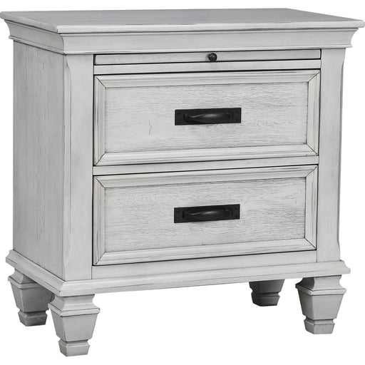 Franco Antique White Two Drawer Nightstand With Tray - Premium Nightstand from Coaster Z2 Standard - Just $328! Shop now at Furniture Wholesale Plus  We are the best furniture store in Nashville, Hendersonville, Goodlettsville, Madison, Antioch, Mount Juliet, Lebanon, Gallatin, Springfield, Murfreesboro, Franklin, Brentwood