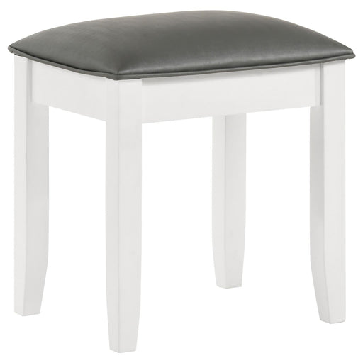 Barzini Upholstered Vanity Stool Metallic And White - Premium Vanity Stool from Coaster Z2 Standard - Just $88! Shop now at Furniture Wholesale Plus  We are the best furniture store in Nashville, Hendersonville, Goodlettsville, Madison, Antioch, Mount Juliet, Lebanon, Gallatin, Springfield, Murfreesboro, Franklin, Brentwood