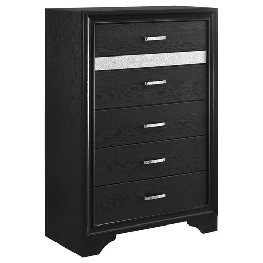 Miranda Transitional Black Five Drawer Chest - Premium Chest from Coaster Z2 Standard - Just $440! Shop now at Furniture Wholesale Plus  We are the best furniture store in Nashville, Hendersonville, Goodlettsville, Madison, Antioch, Mount Juliet, Lebanon, Gallatin, Springfield, Murfreesboro, Franklin, Brentwood