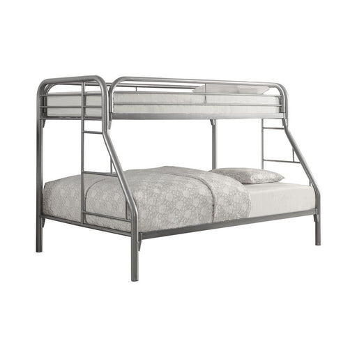 Morgan  Twin over Full Silver Bunk Bed - Premium Bed from Coaster Z2 Standard - Just $430! Shop now at Furniture Wholesale Plus  We are the best furniture store in Nashville, Hendersonville, Goodlettsville, Madison, Antioch, Mount Juliet, Lebanon, Gallatin, Springfield, Murfreesboro, Franklin, Brentwood